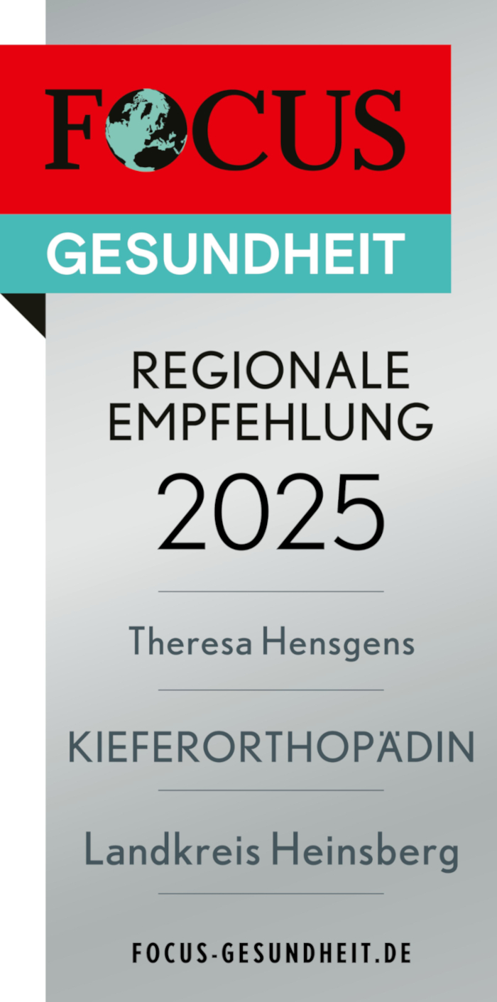 FOCUS Gesundheit Siegel: Regionale Empfehlung 2025, Kieferorthopädin Heinsberg